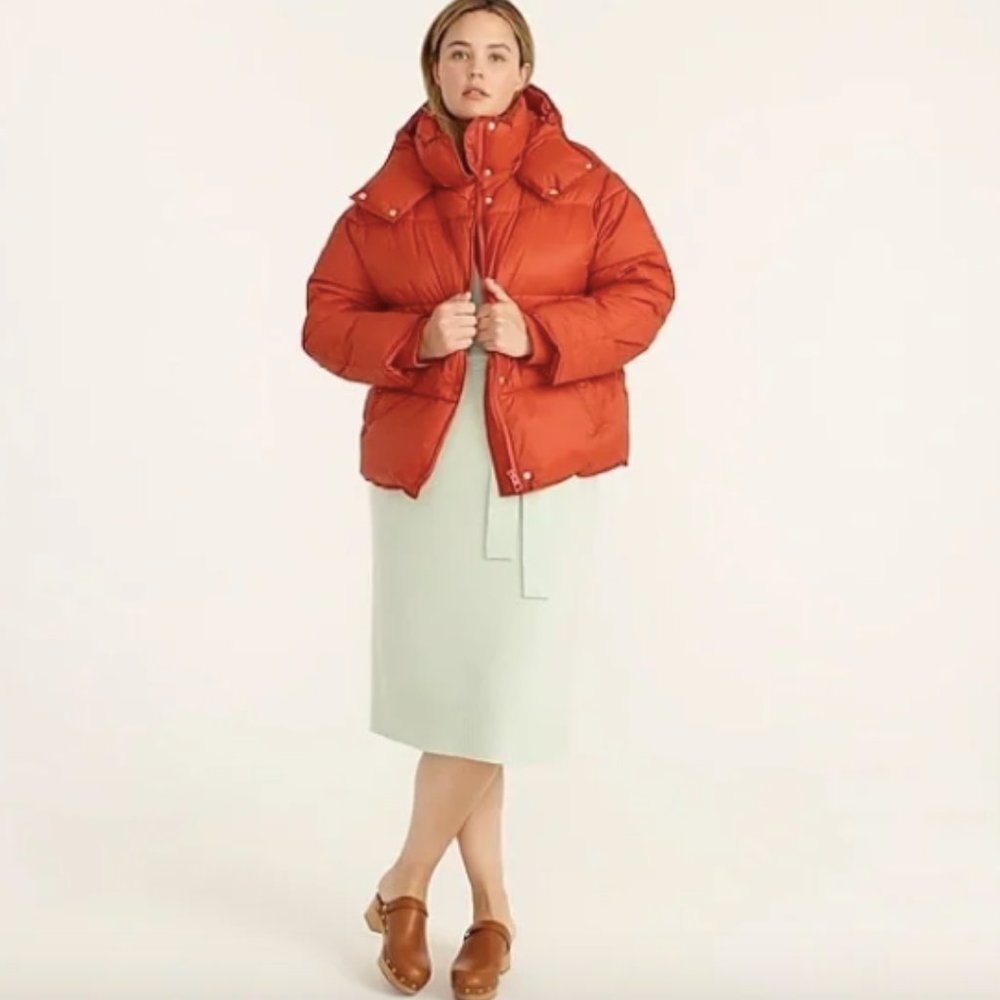 JCrew puffer coat with PrimaLoft® BA593 Spiced Cayenne Red Size Medium New